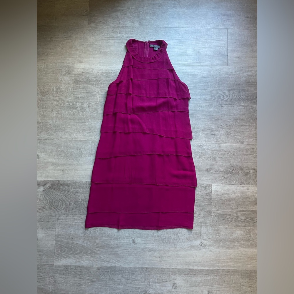 Vince Silk Layered Ruffle Sleeveless Dress Size 2